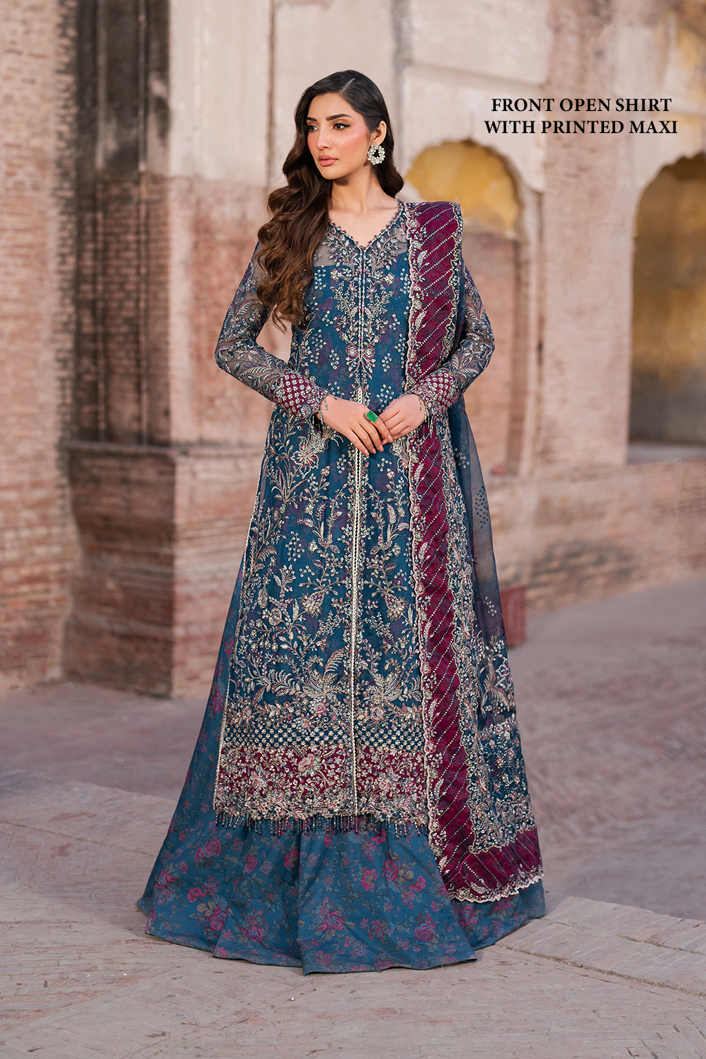 sachin and babi light blue dress Embroidered Fable Midi Dress