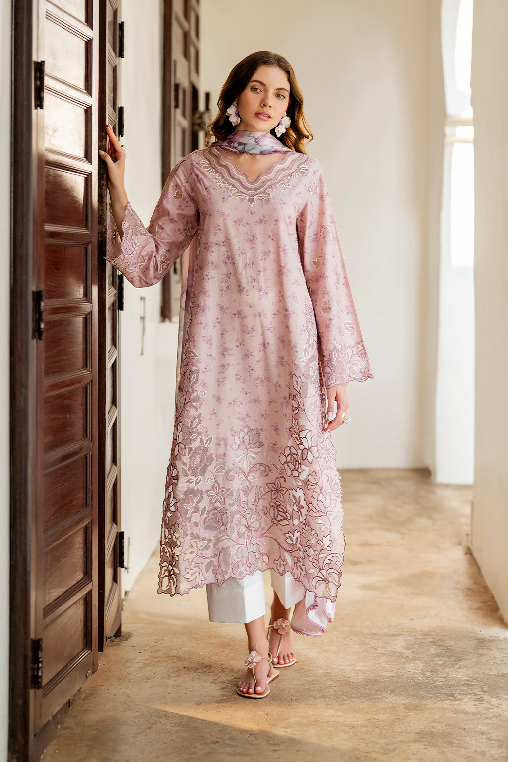 Tea Pink Embroidered Lawn dress | Spring Summer Lawn collection'26  Iznik  Global