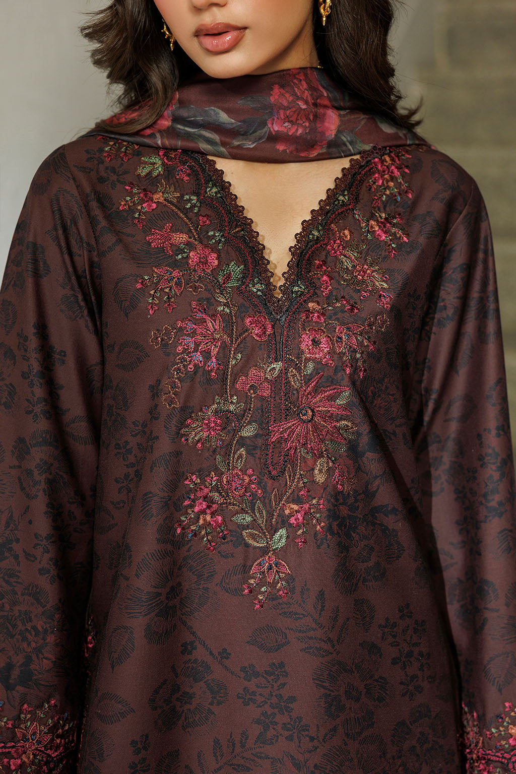 IPF-29  Embroidered Printed Viscose Linen