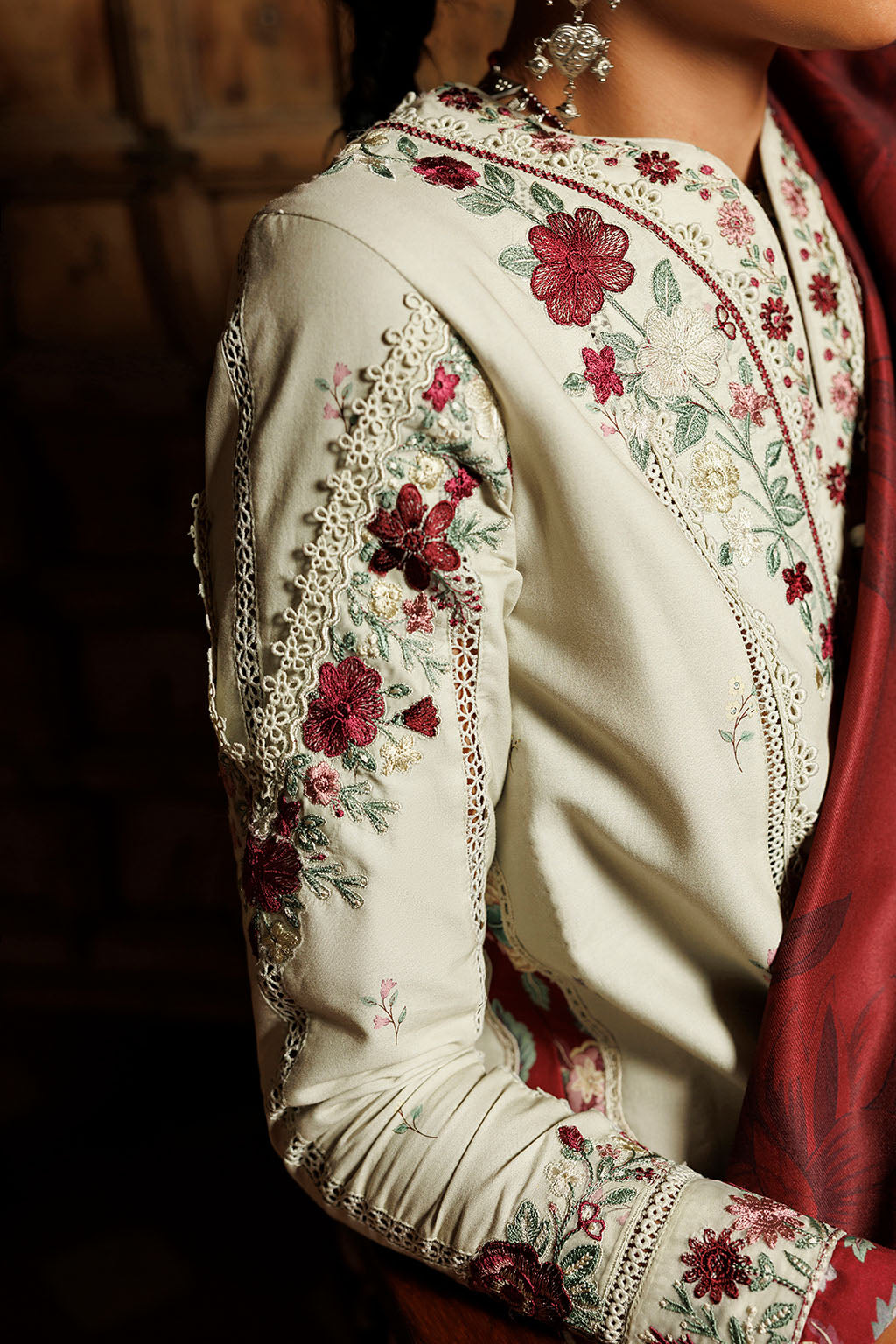 IPF-28  Embroidered Printed Viscose Linen