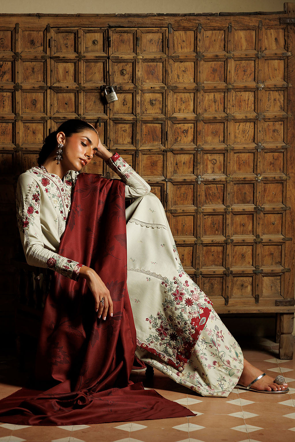 IPF-28  Embroidered Printed Viscose Linen