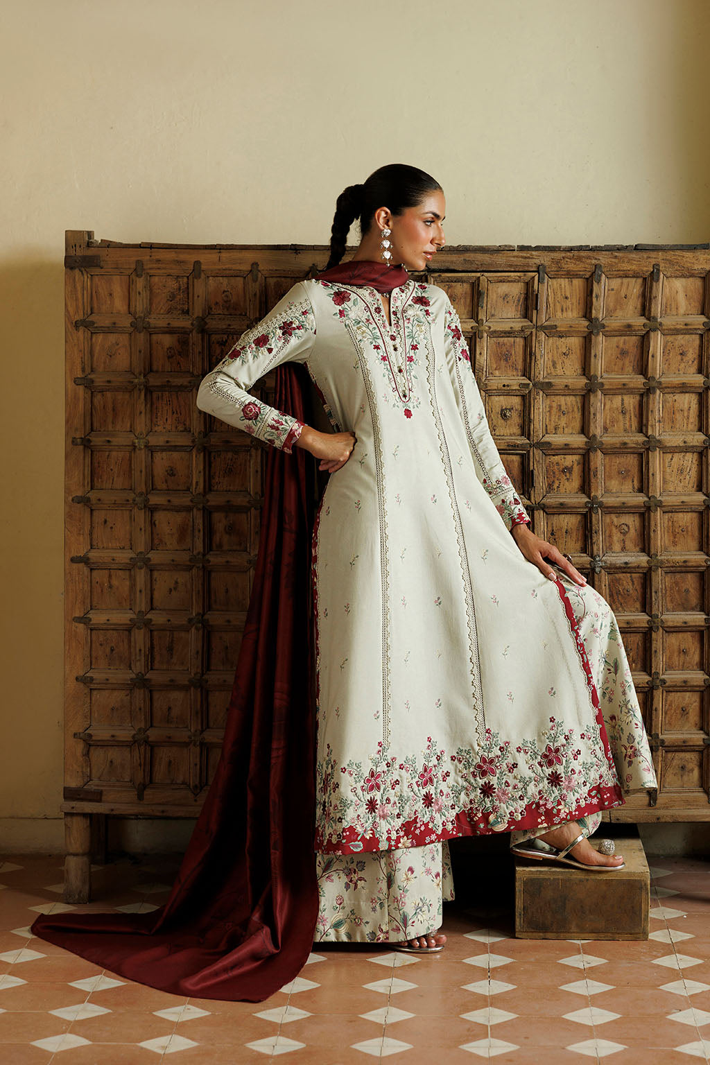 IPF-28  Embroidered Printed Viscose Linen