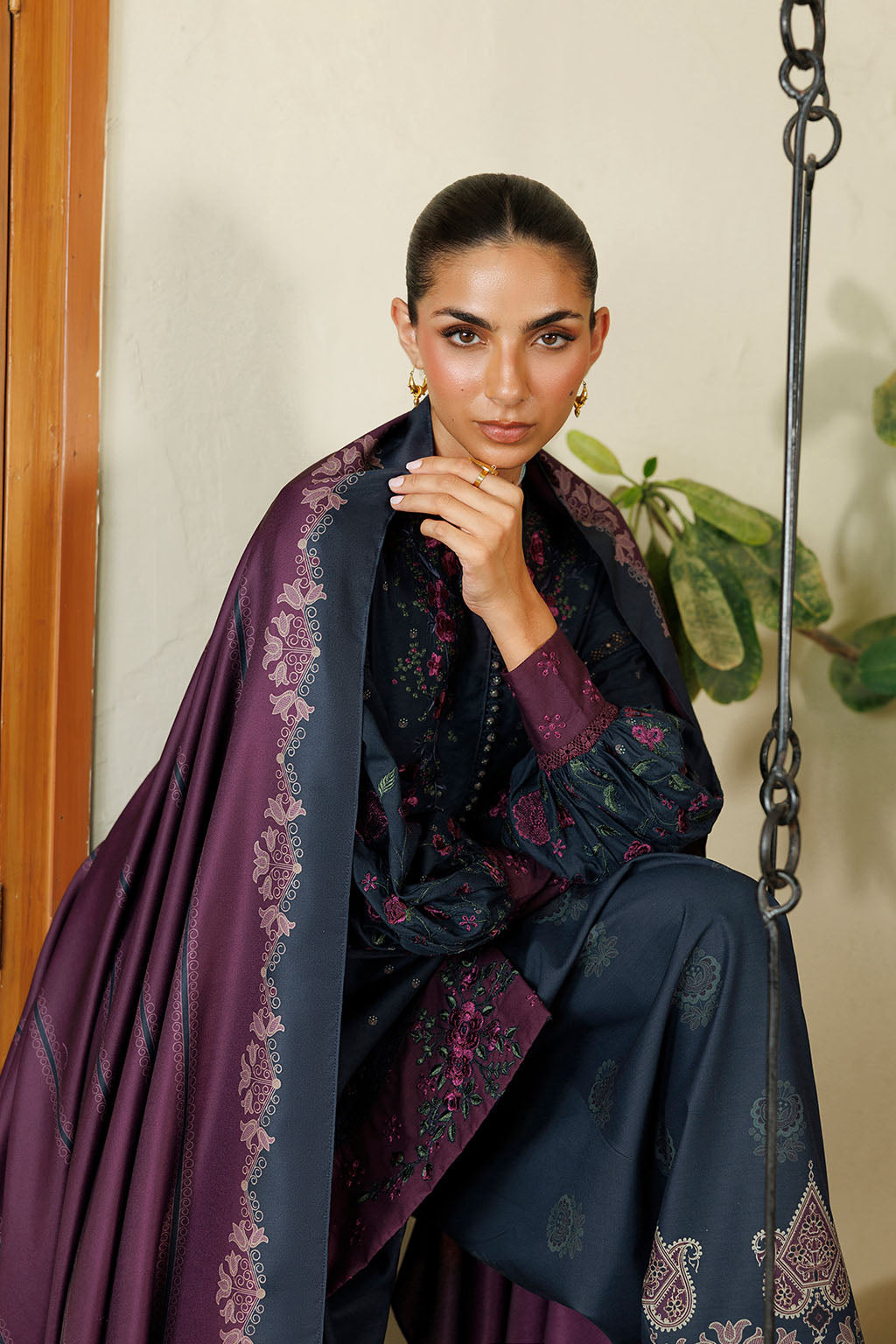 IPF-26  Embroidered Printed Viscose Linen Secondary image