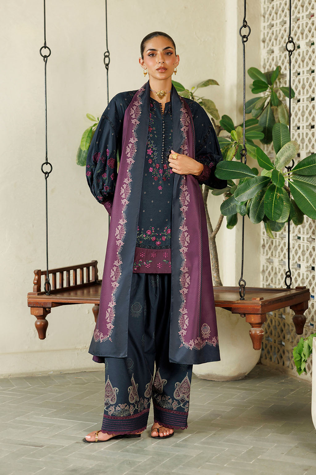 IPF-26  Embroidered Printed Viscose Linen