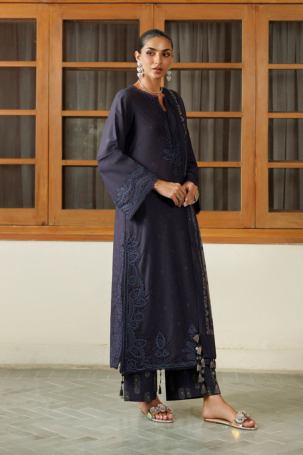 IPF-30  Embroidered Printed Viscose Linen
