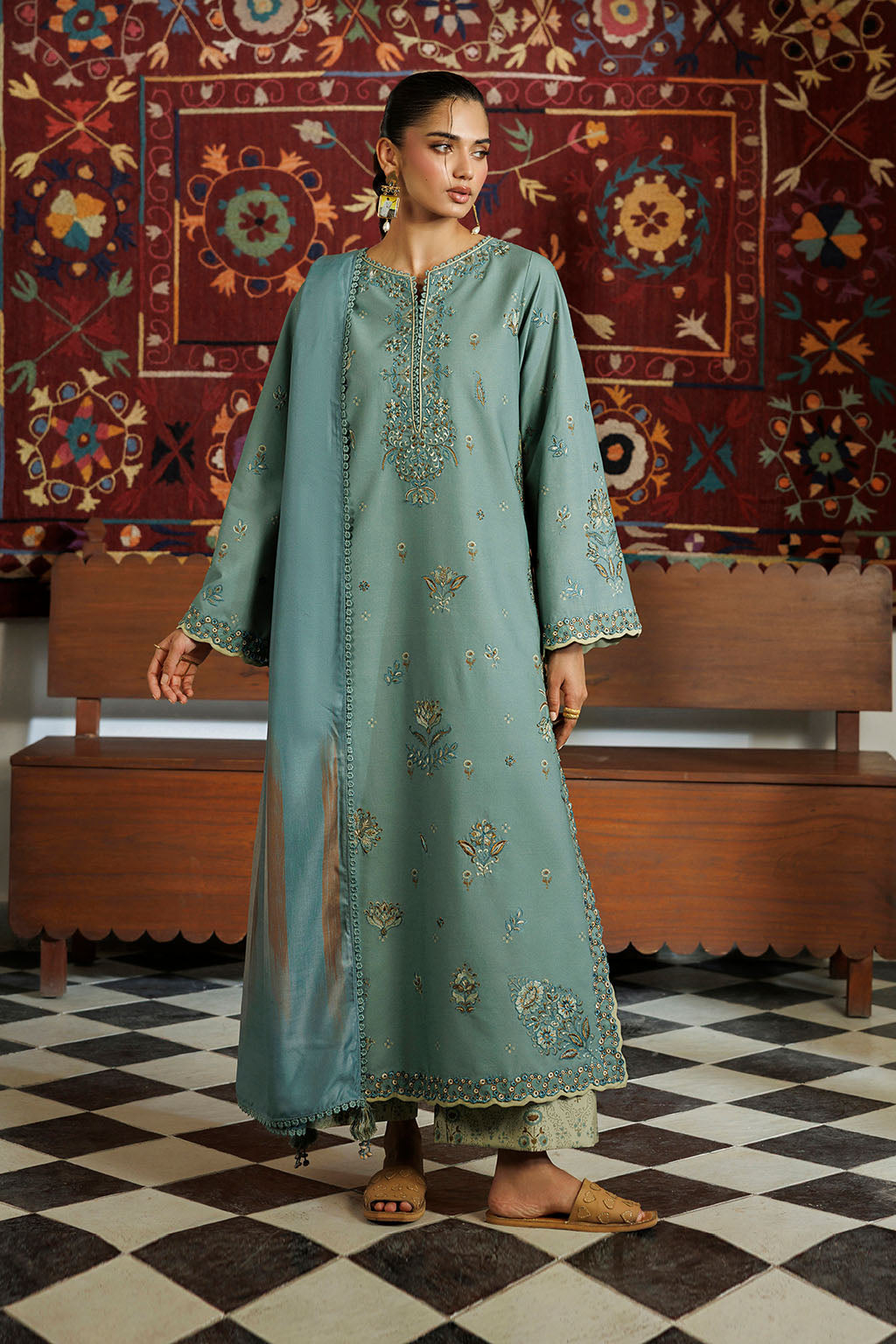 IPF-24 Embroidered Printed Viscose Linen