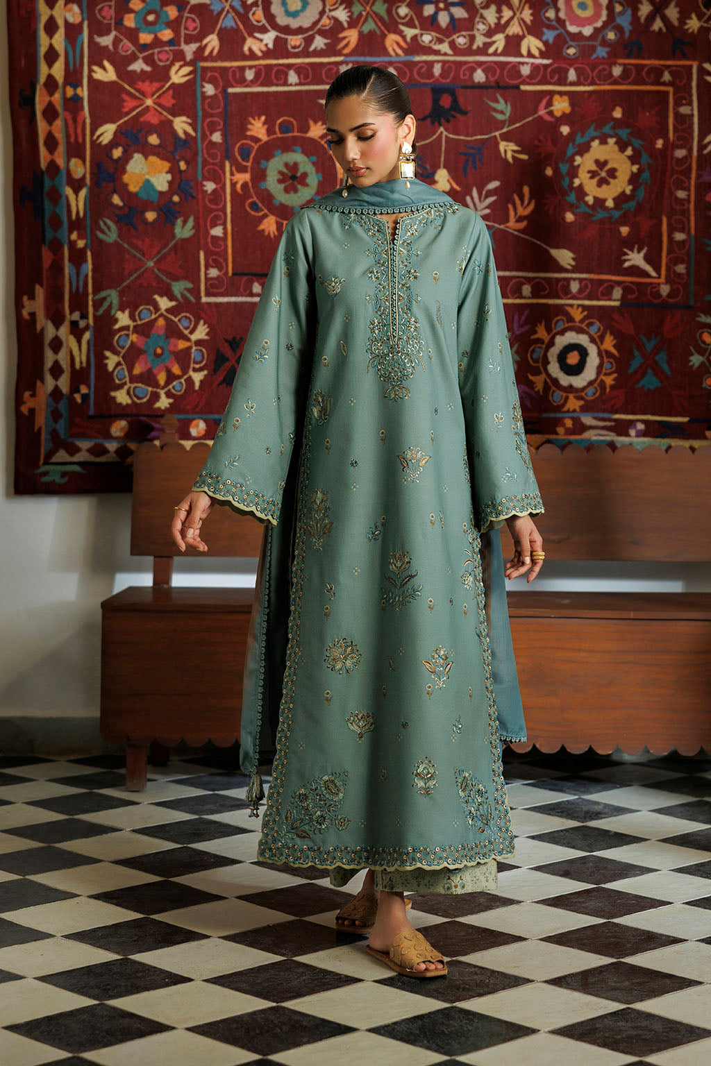 IPF-24 Embroidered Printed Viscose Linen