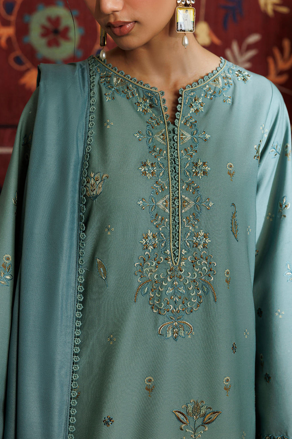 IPF-24 Embroidered Printed Viscose Linen