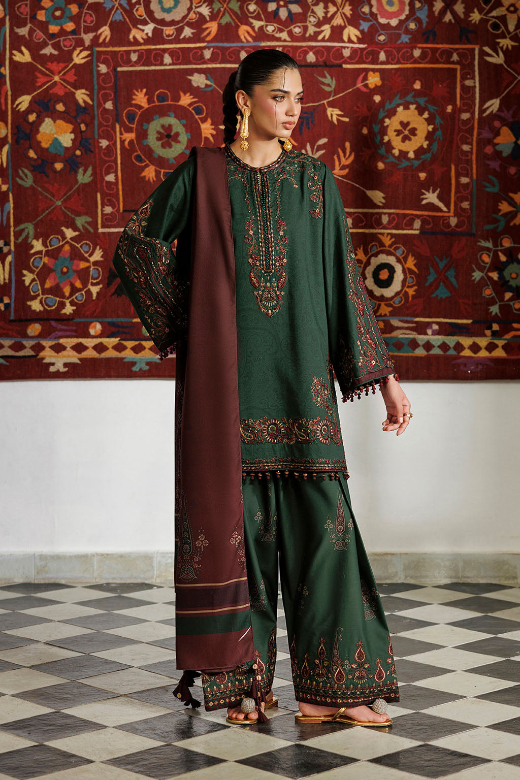 IPF-32  Embroidered Printed Viscose Linen