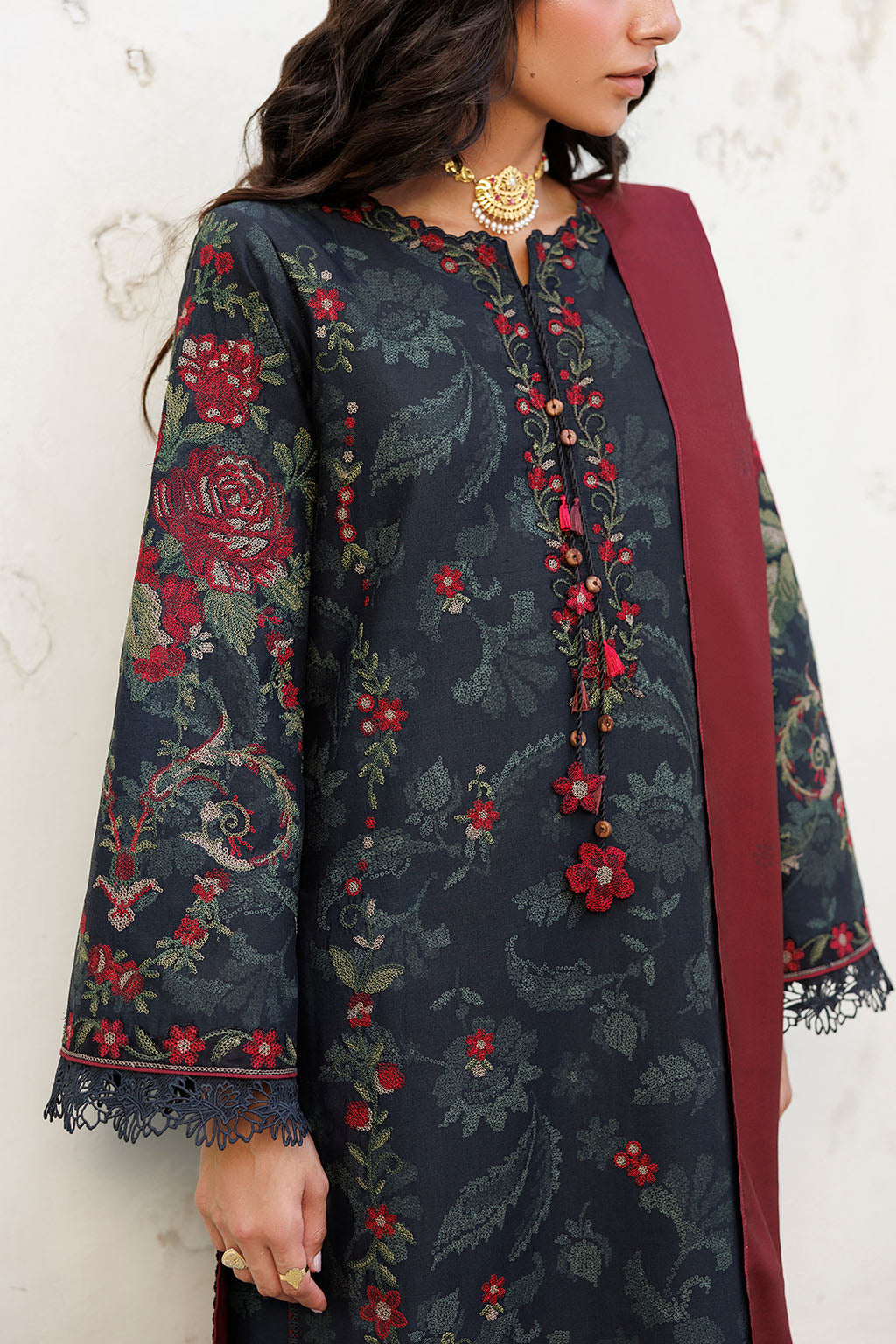 IPF-31  Embroidered Printed Viscose Linen Secondary image