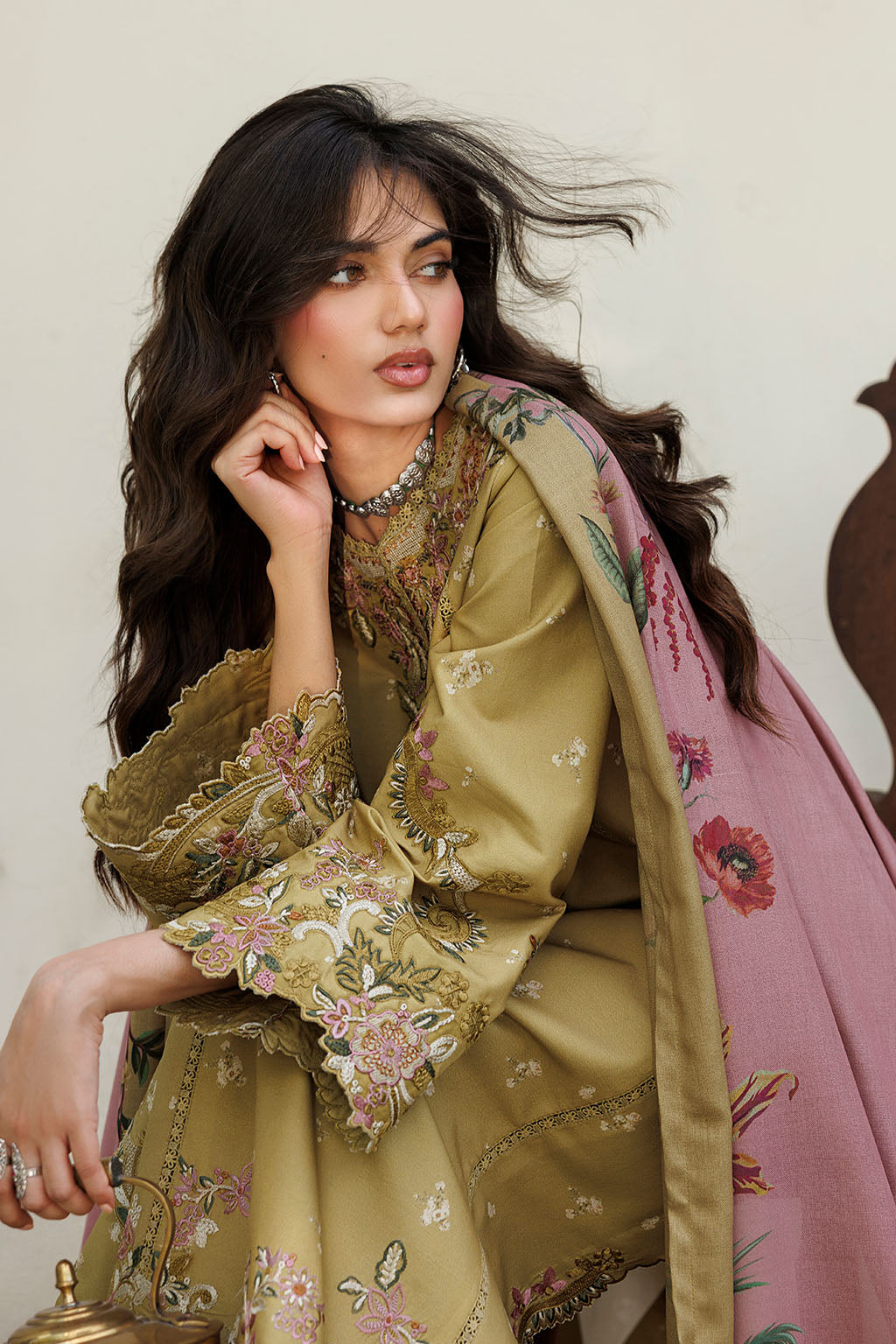 IPF-23 Embroidered Printed Viscose Linen