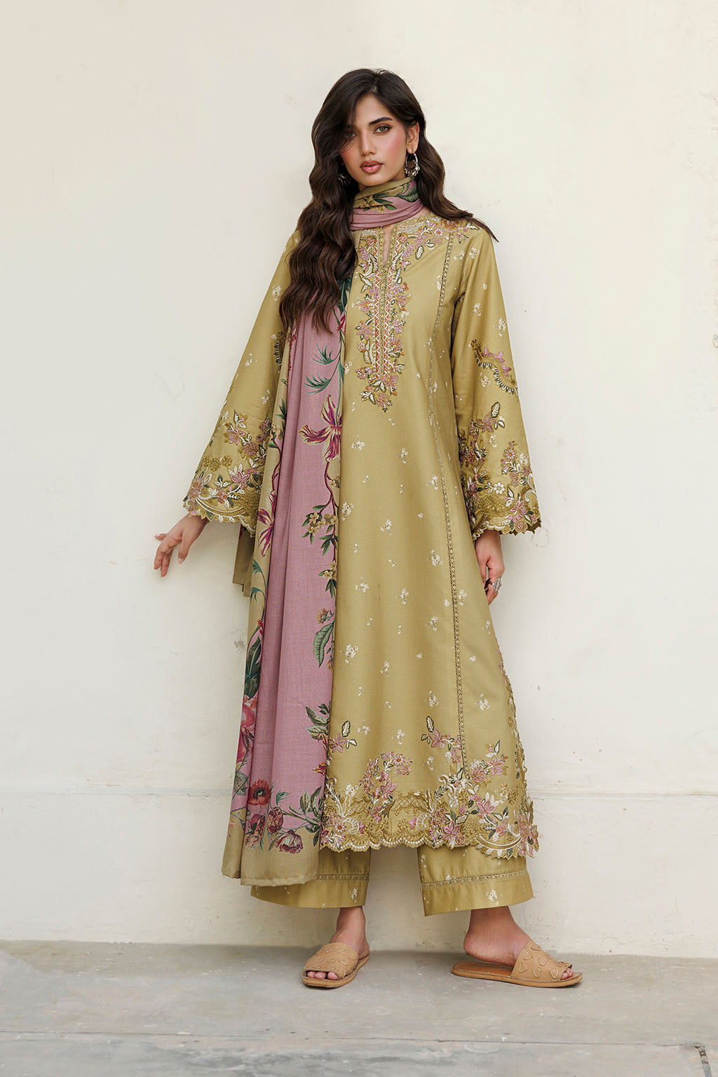 IPF-23 Embroidered Printed Viscose Linen Main image