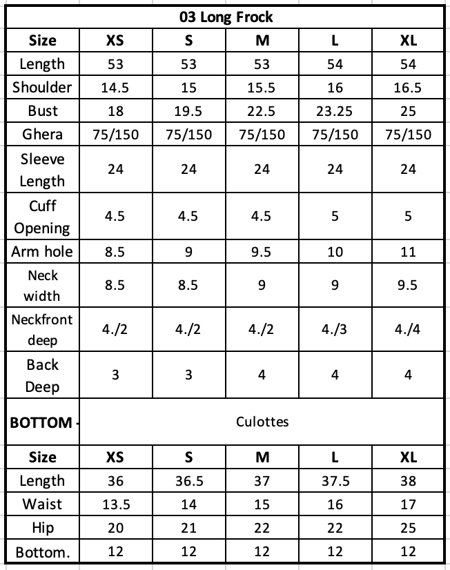 Size Chart