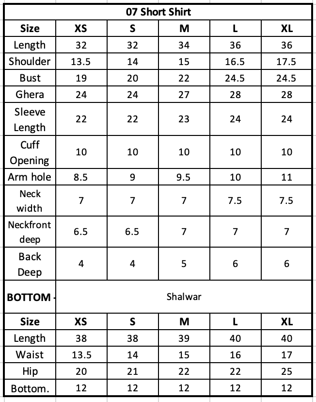 Size Chart