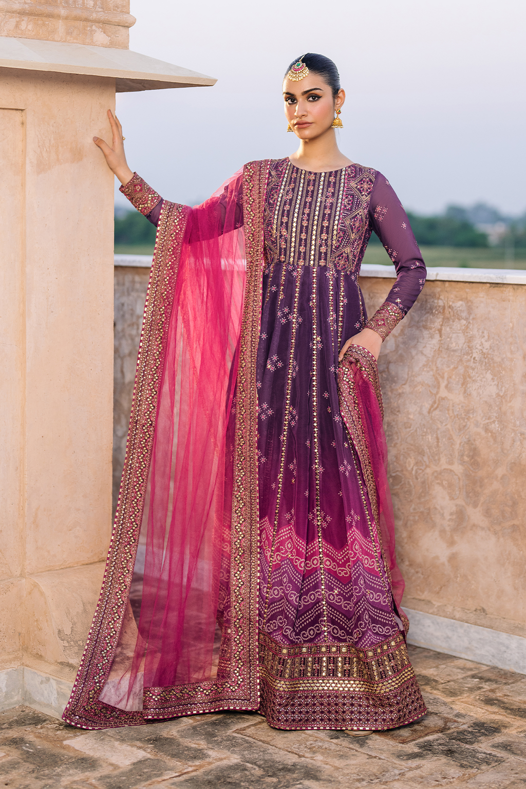 UE-333 Embroidered Chiffon ( FROCK )