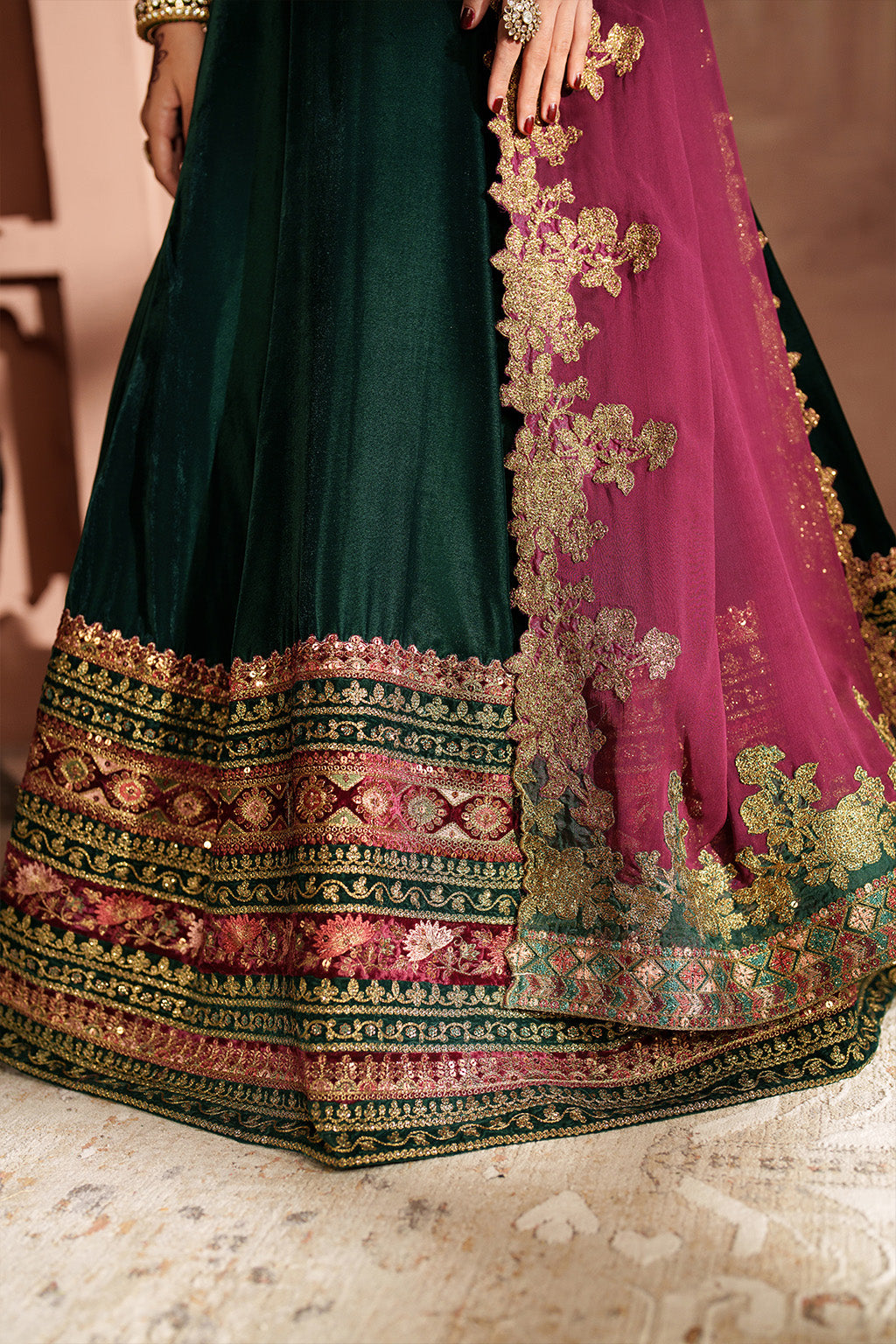 IV-65 Embroidered Velvet ( Lehnga Choli )