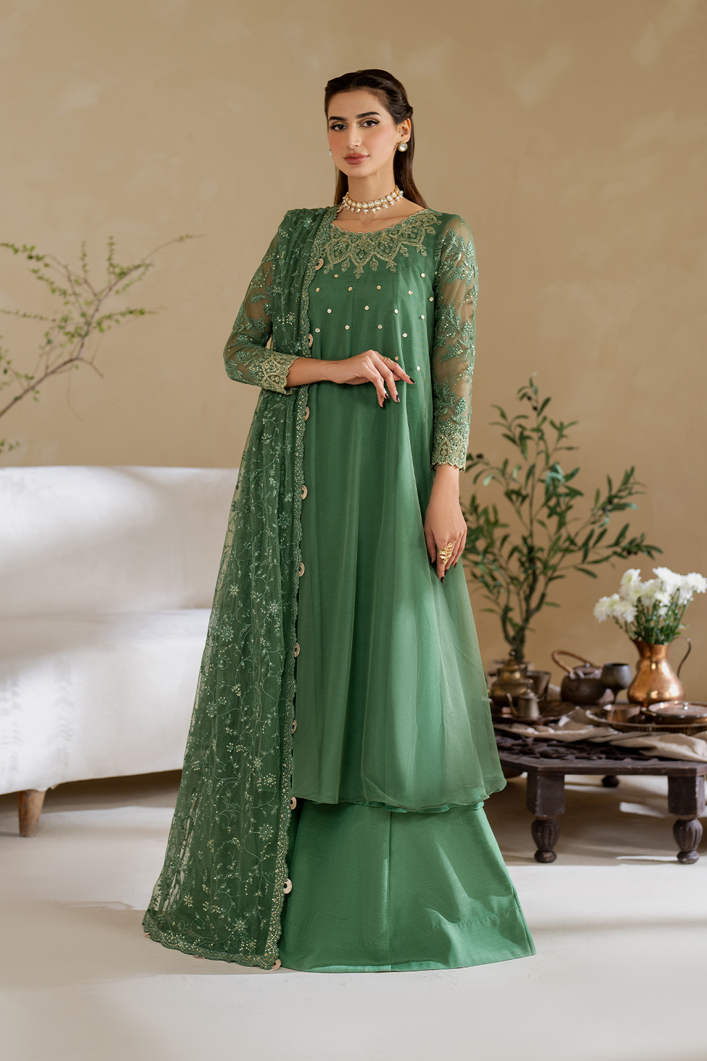 CC-53 Embroidered Chiffon - Iznik