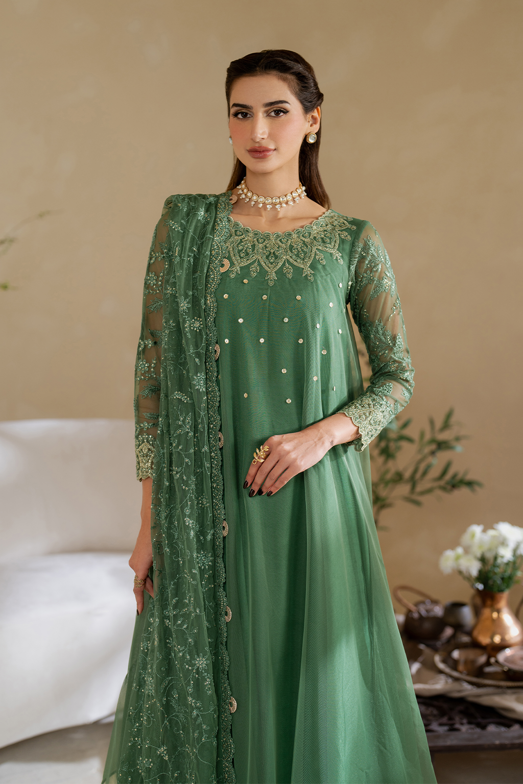 CC-53 Embroidered Chiffon - Iznik