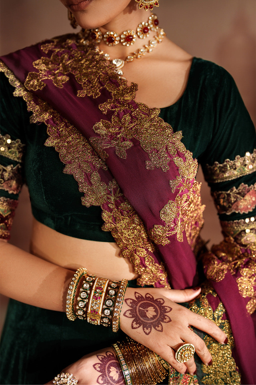 IV-65 Embroidered Velvet ( Lehnga Choli )