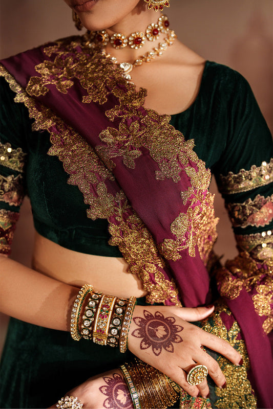IV-65 Embroidered Velvet ( Lehnga Choli )