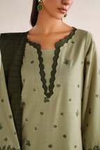 UE-578 Embroidered Khaddar - Iznik