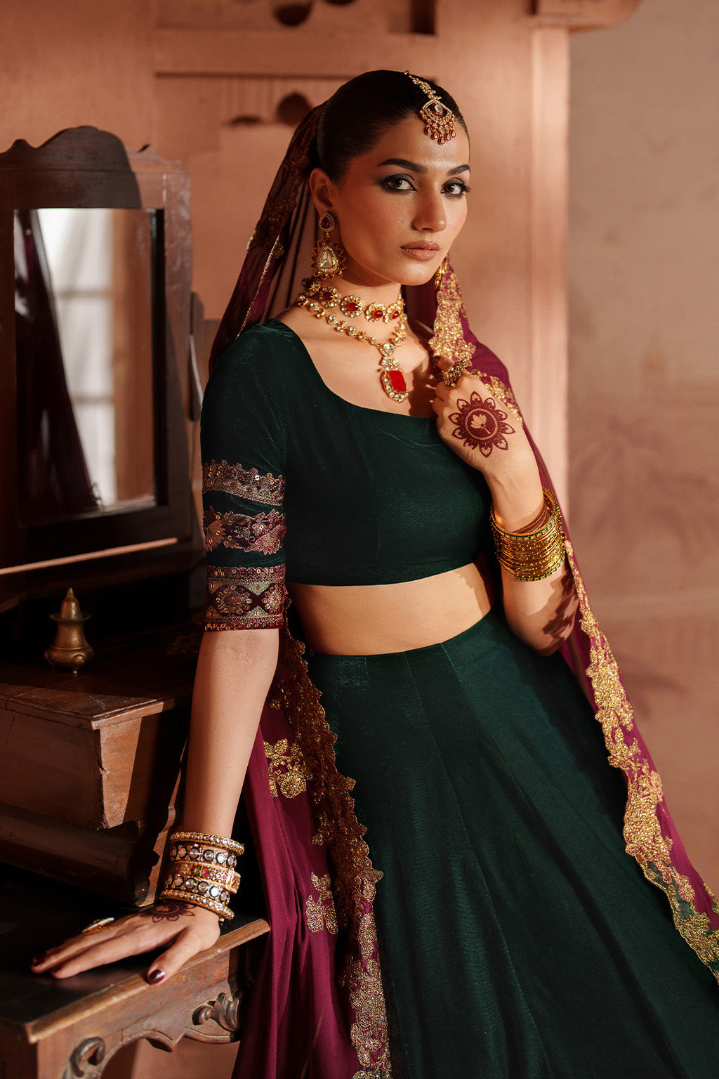IV-65 Embroidered Velvet ( Lehnga Choli )