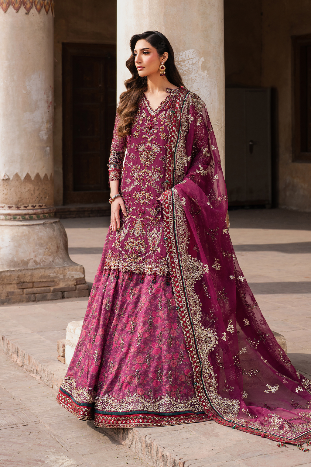 Embroidered Chiffon dress - Iznik