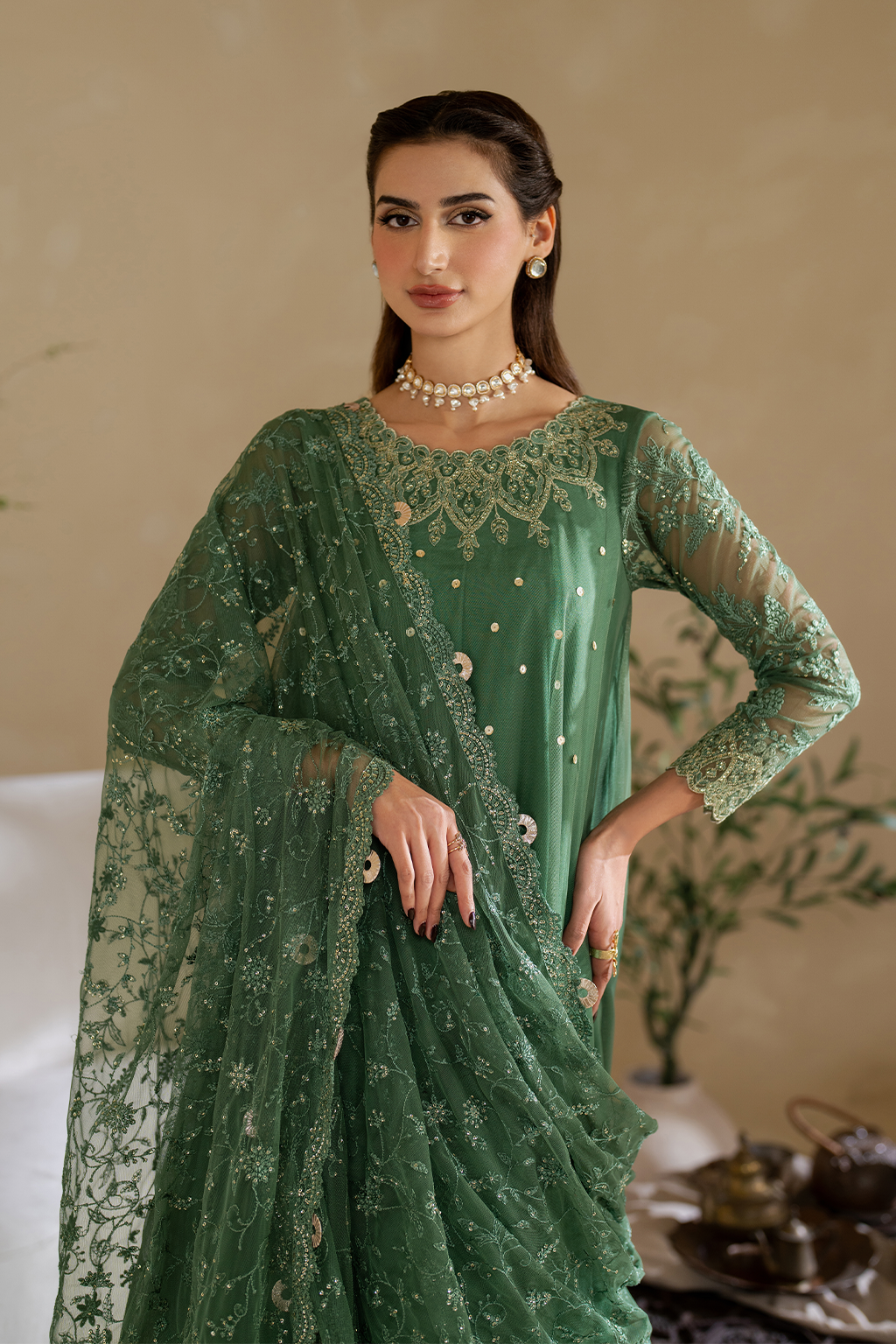 CC-53 Embroidered Chiffon - Iznik