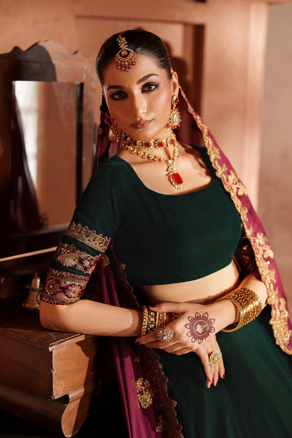 IV-65 Embroidered Velvet ( Lehnga Choli )