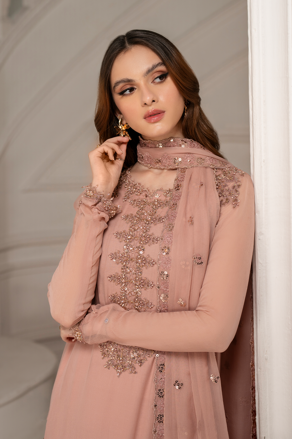 UE-479 Embroidered Chiffon - Iznik