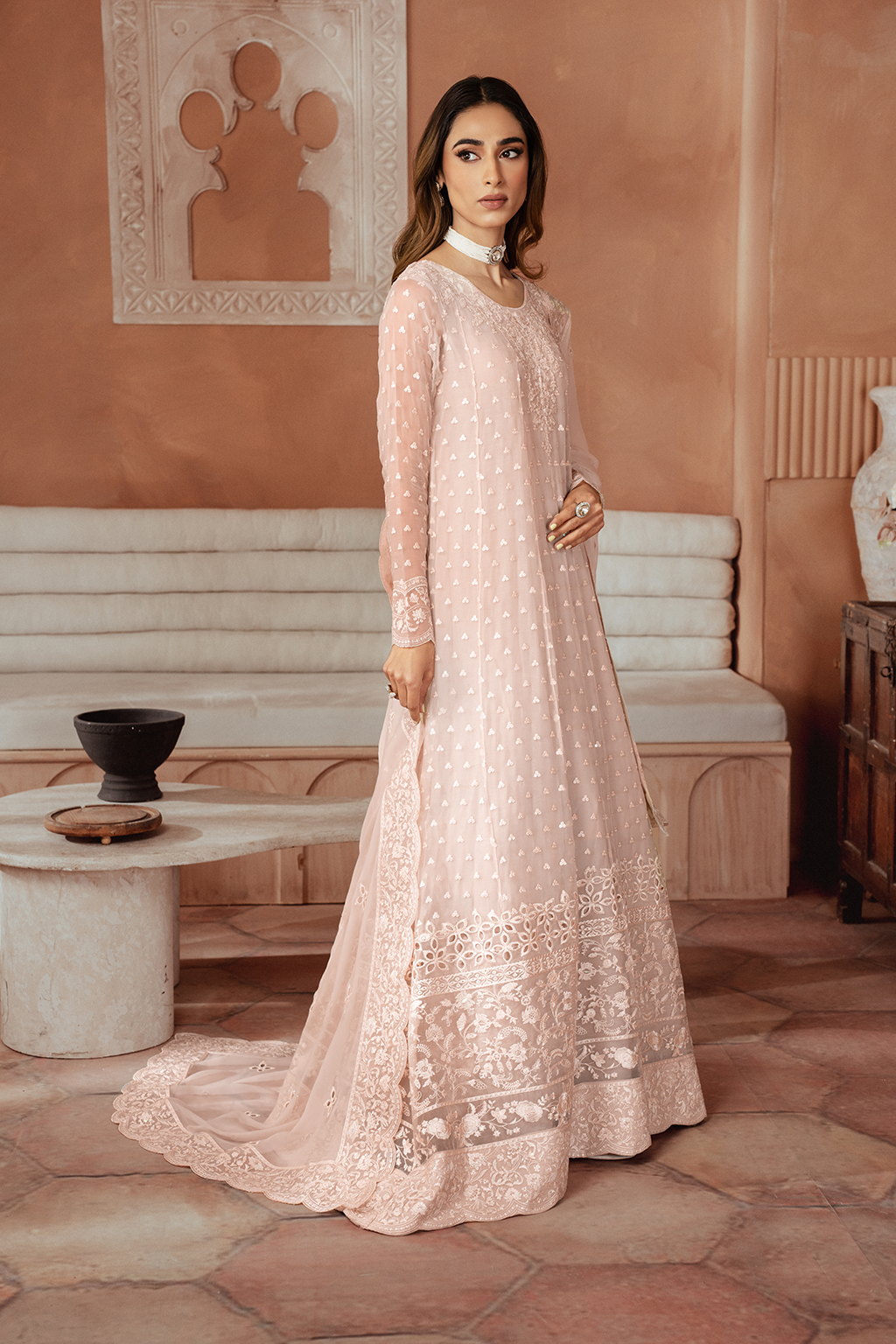 IP-215 Embroidered Chiffon - Iznik