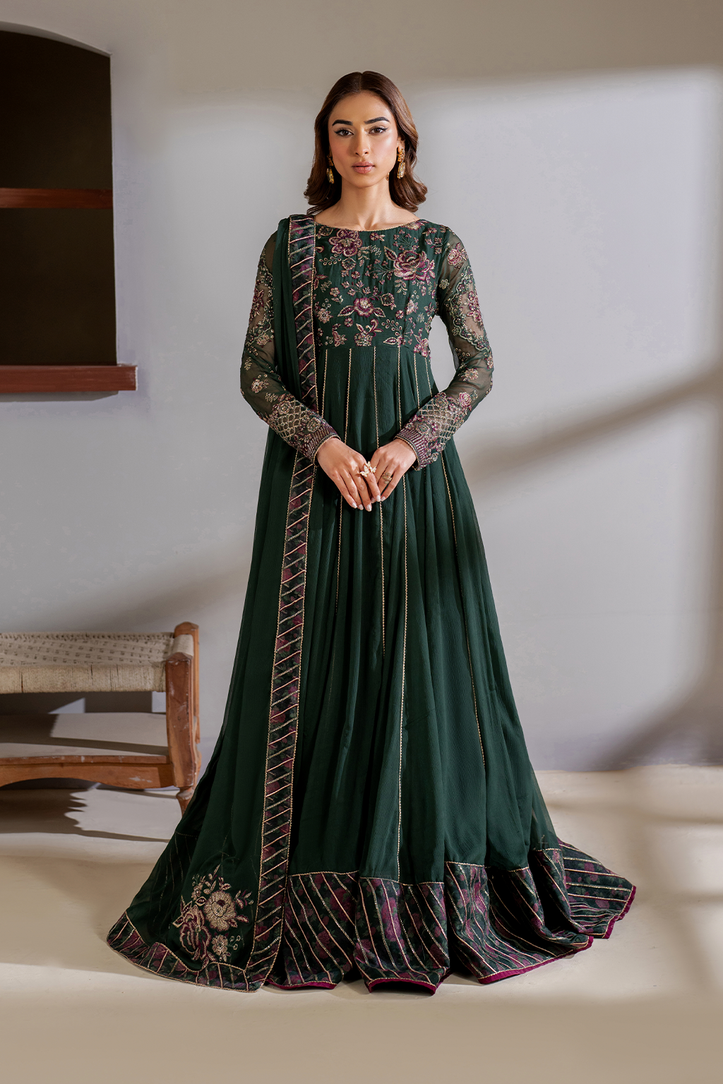 CC-63 Embroidered Chiffon - Iznik