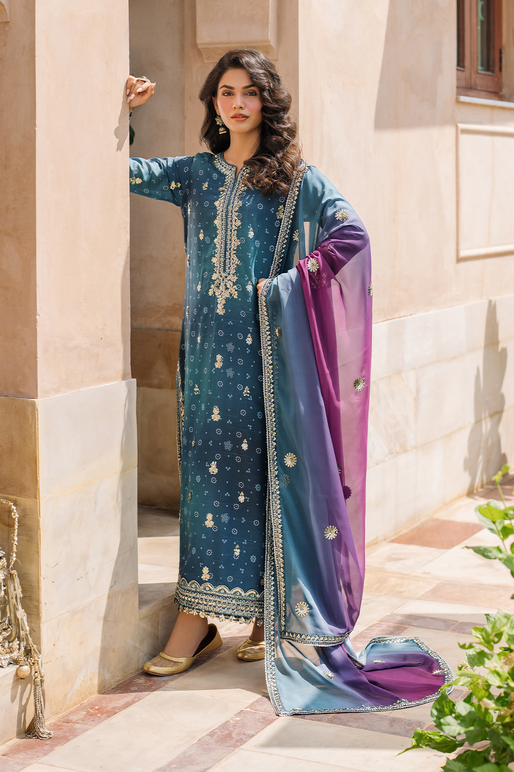 Embroidered Chiffon - Iznik