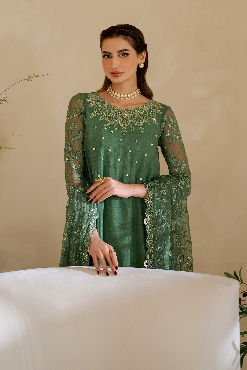 CC-53 Embroidered Chiffon - Iznik