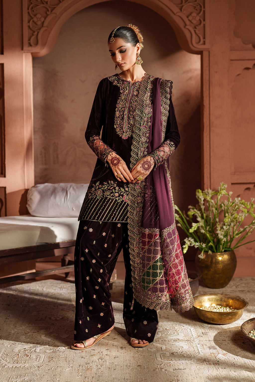 IV-61 Embroidered Velvet