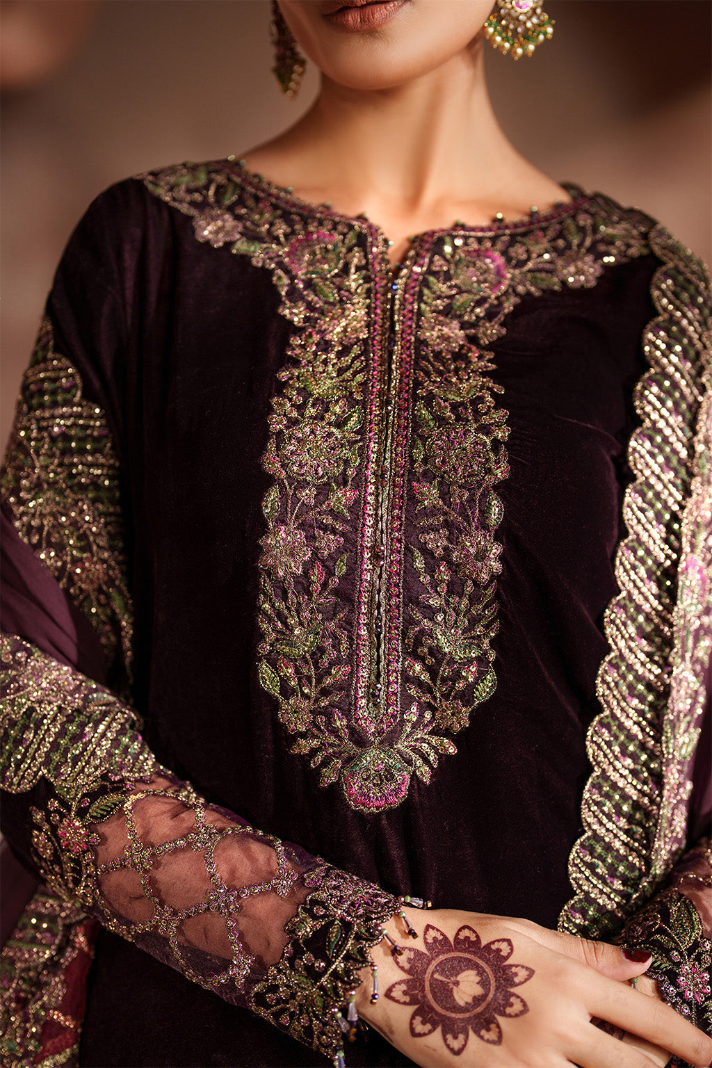 IV-61 Embroidered Velvet