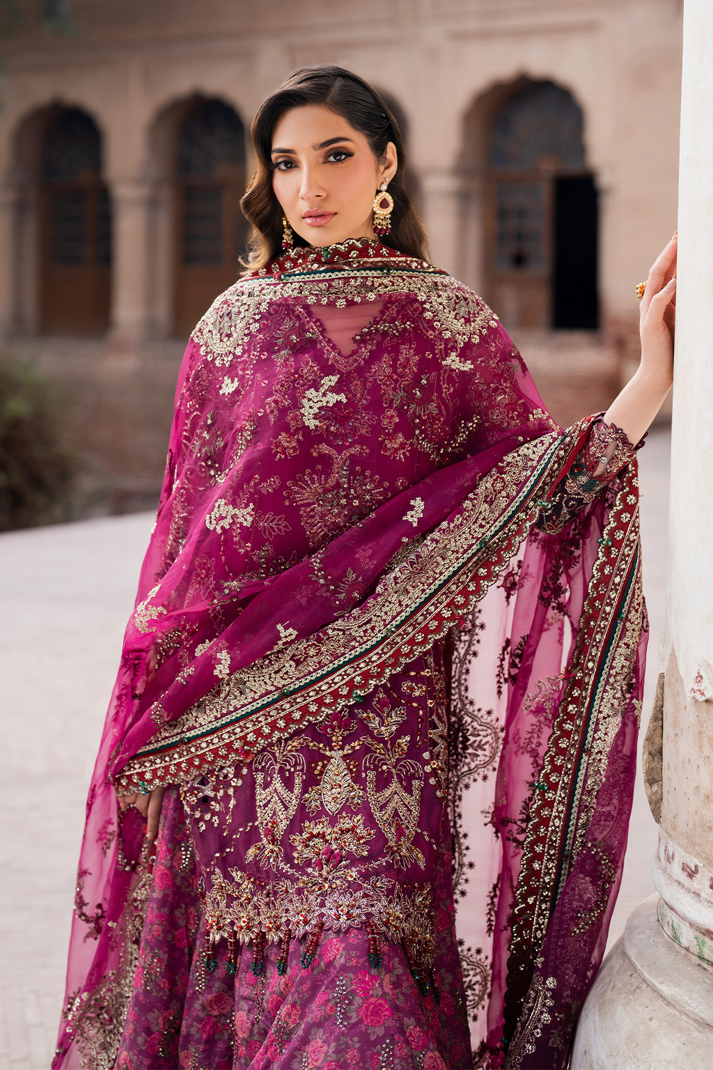 Embroidered Chiffon dress - Iznik