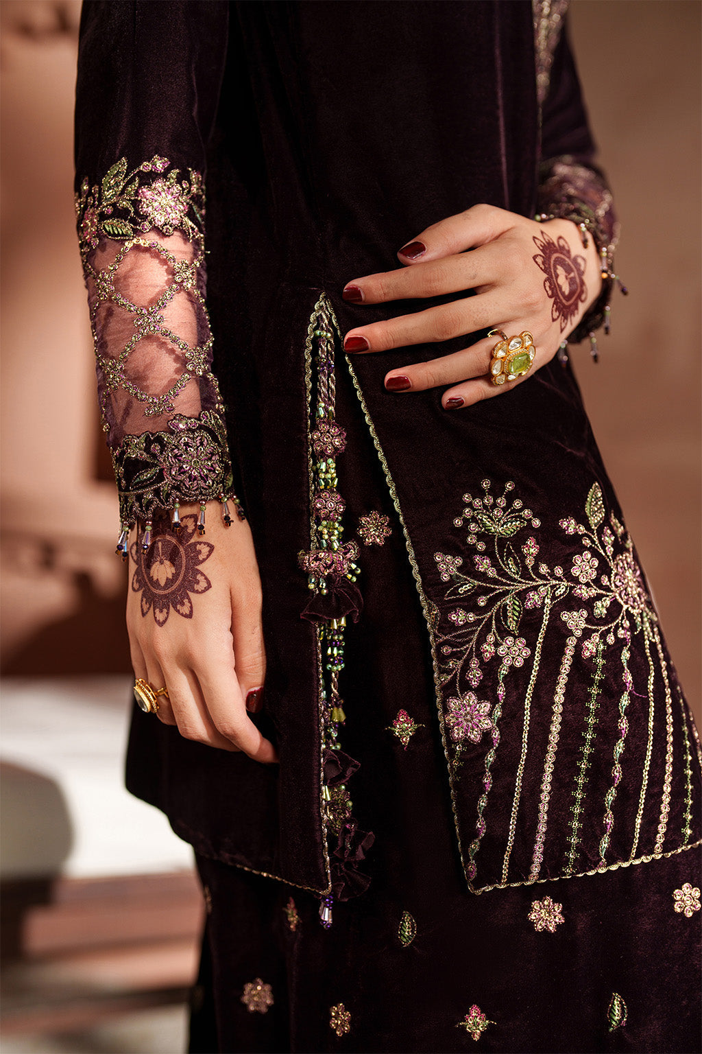IV-61 Embroidered Velvet