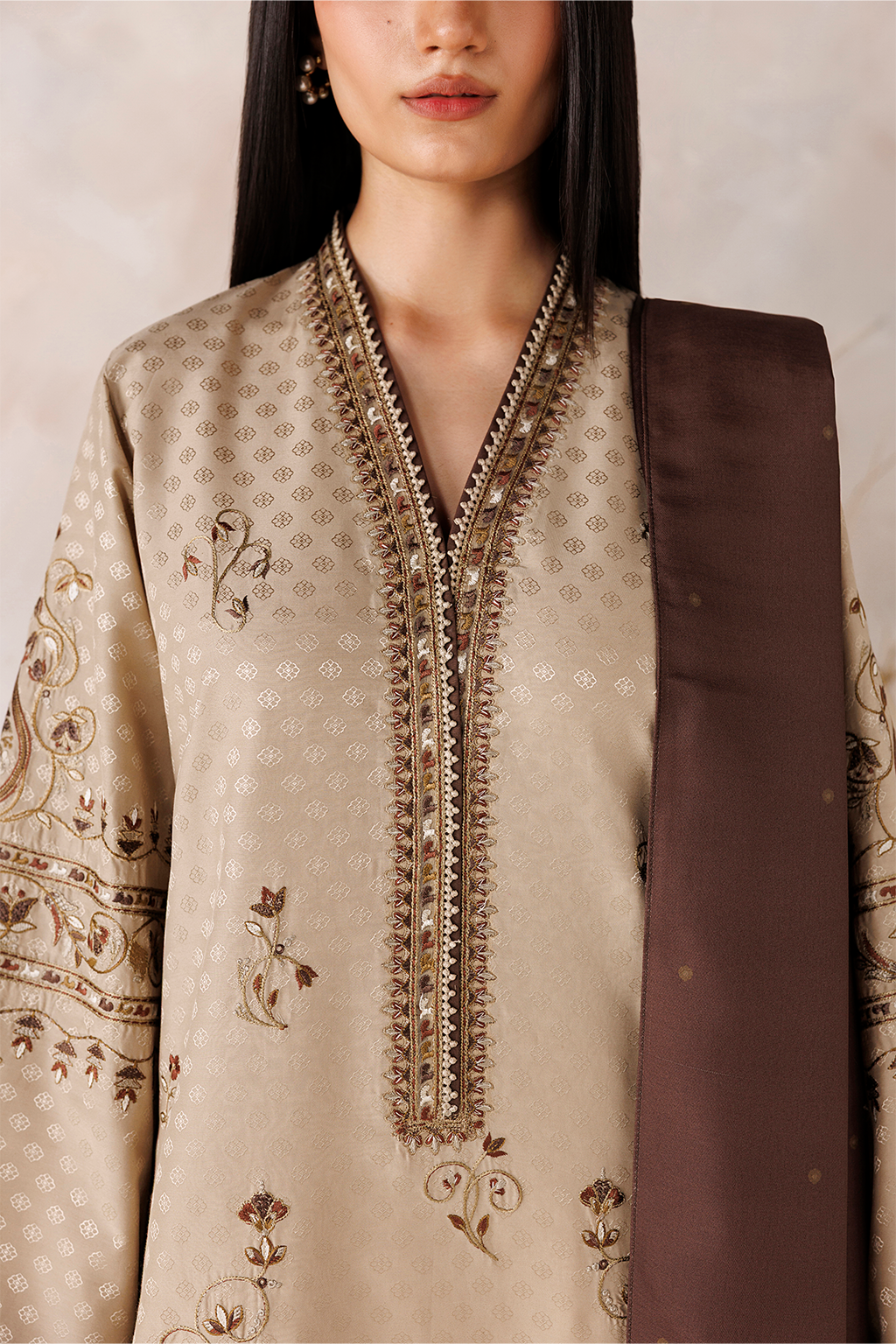 UE-748 Embroidered  Viscose Jacquard