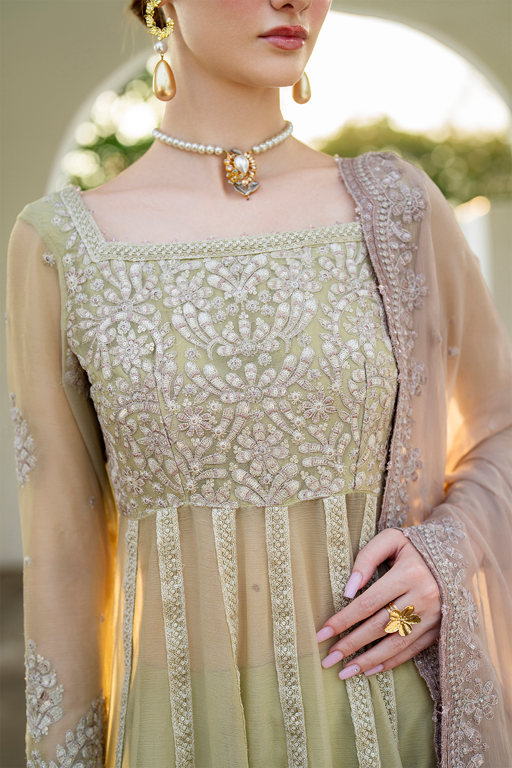 CC-68 Embroidered Chiffon - Iznik