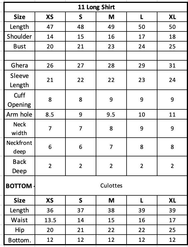 Size Chart