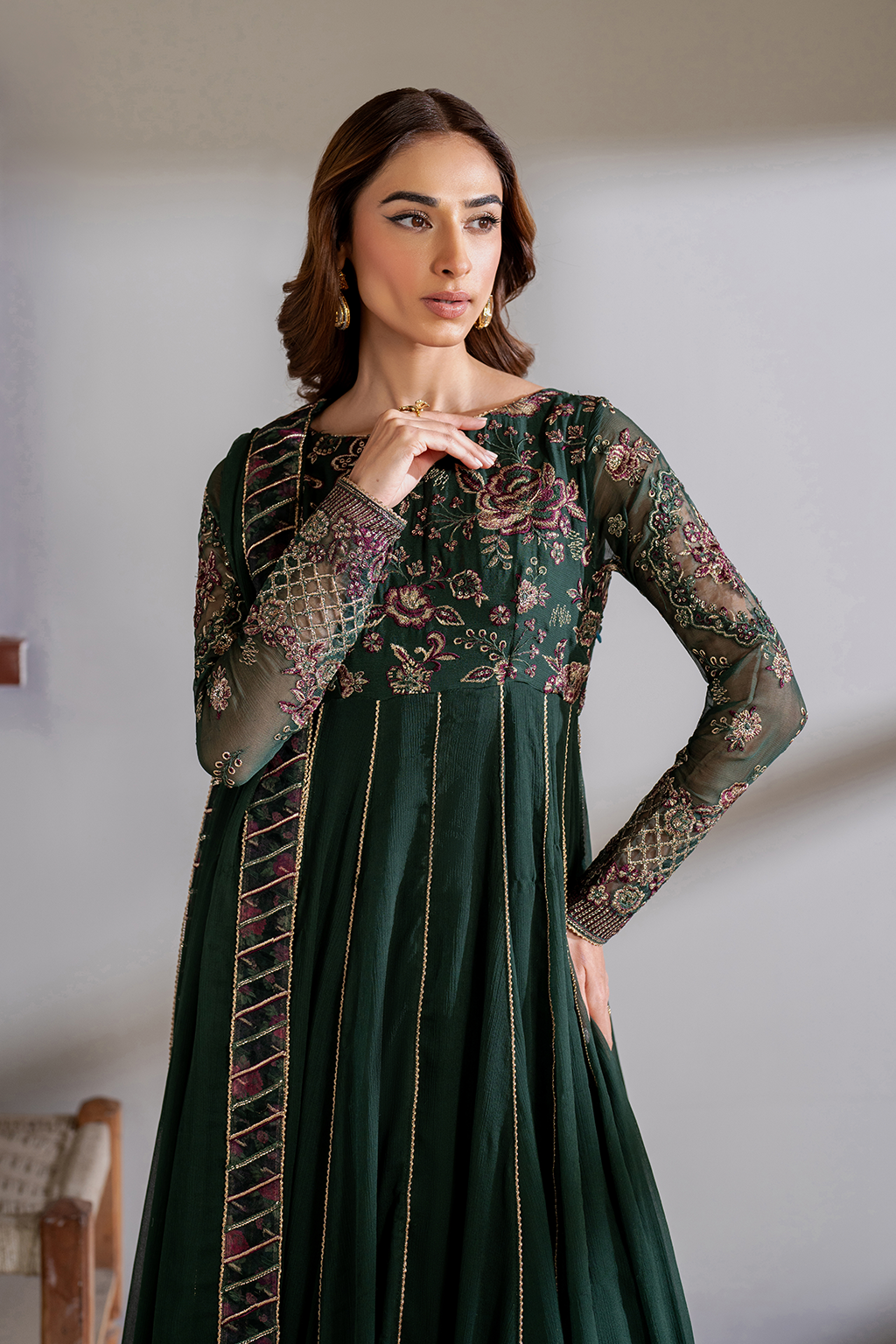 CC-63 Embroidered Chiffon - Iznik
