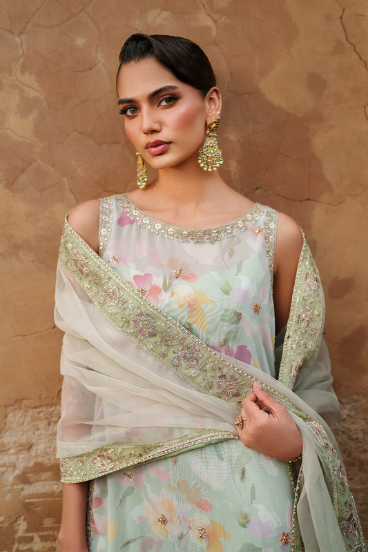 UE-549  Printed Chiffon - Iznik