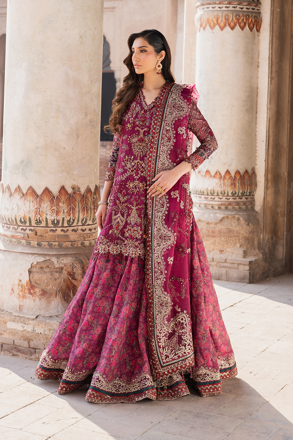 Embroidered Chiffon dress - Iznik
