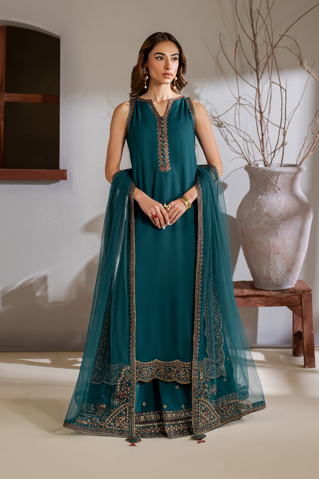 CC-51 Embroidered Chiffon - Iznik