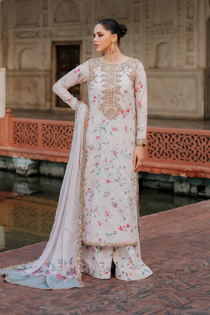 UE-318 Embroidered Raw Silk - Iznik