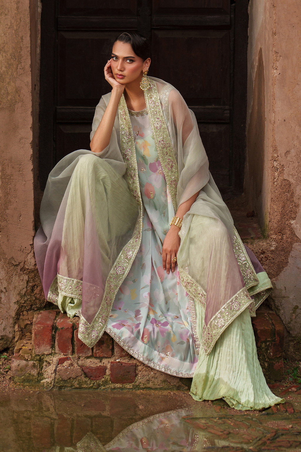 UE-549  Printed Chiffon - Iznik