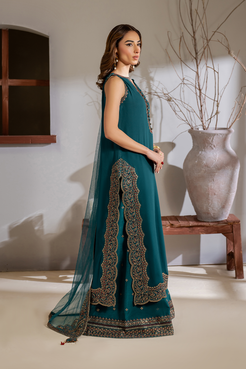 CC-51 Embroidered Chiffon - Iznik