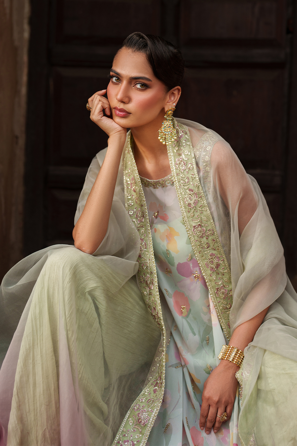 UE-549  Printed Chiffon - Iznik