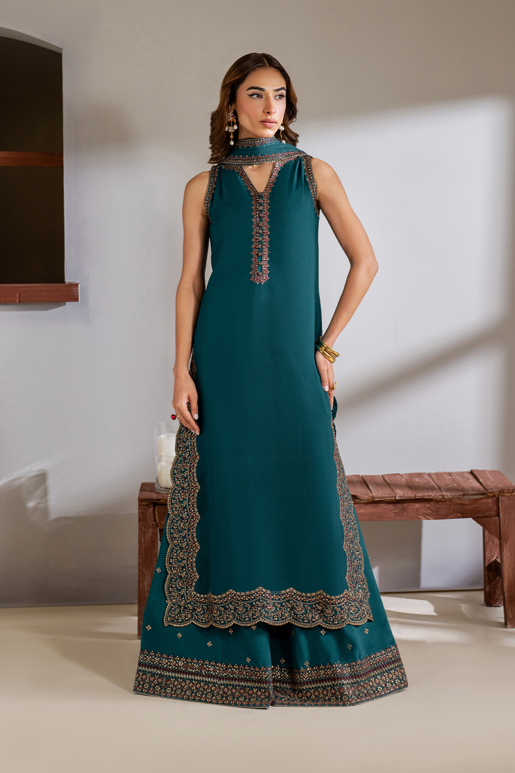 CC-51 Embroidered Chiffon - Iznik